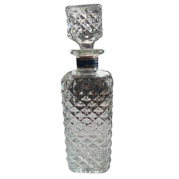 Vtg MCM Square Austin Nichols & CO Glass Decanter Bottle Cork Stopper Barware - Picture 3 of 10